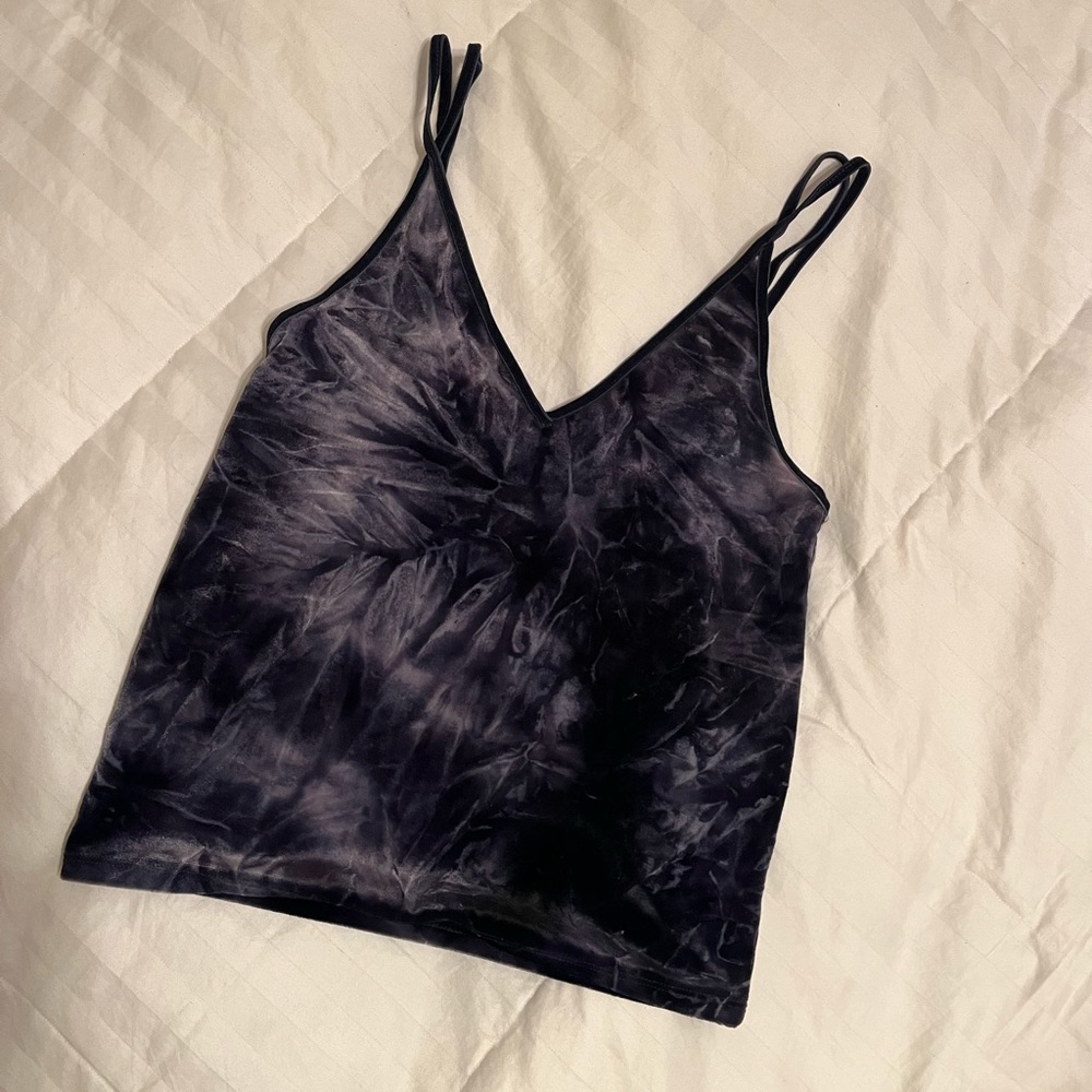 Blue Tie Dye Velvet Top